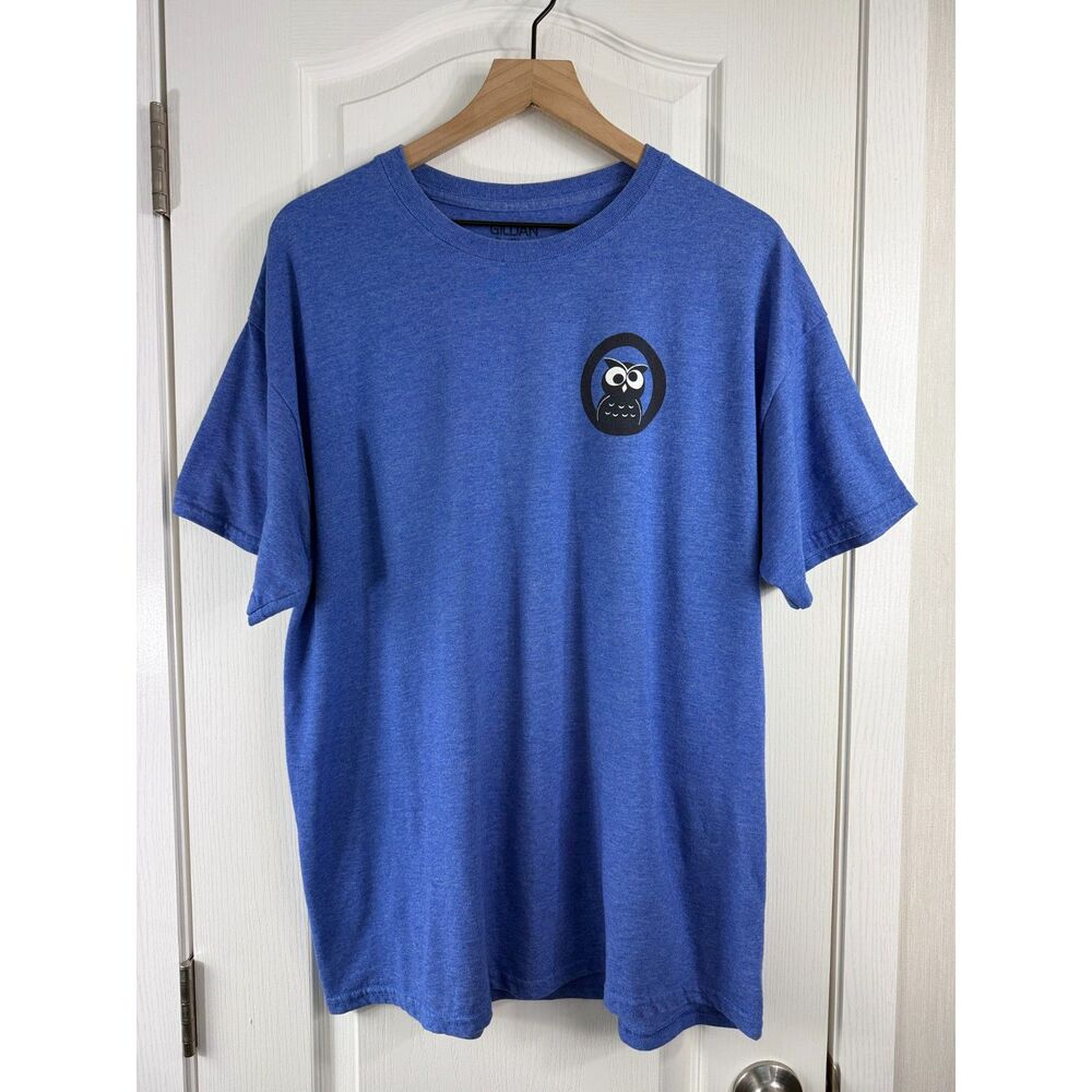 Cross-Eyed Owl Brewing Co T-Shirt Adult XL Blue Decatur Alabama Beer